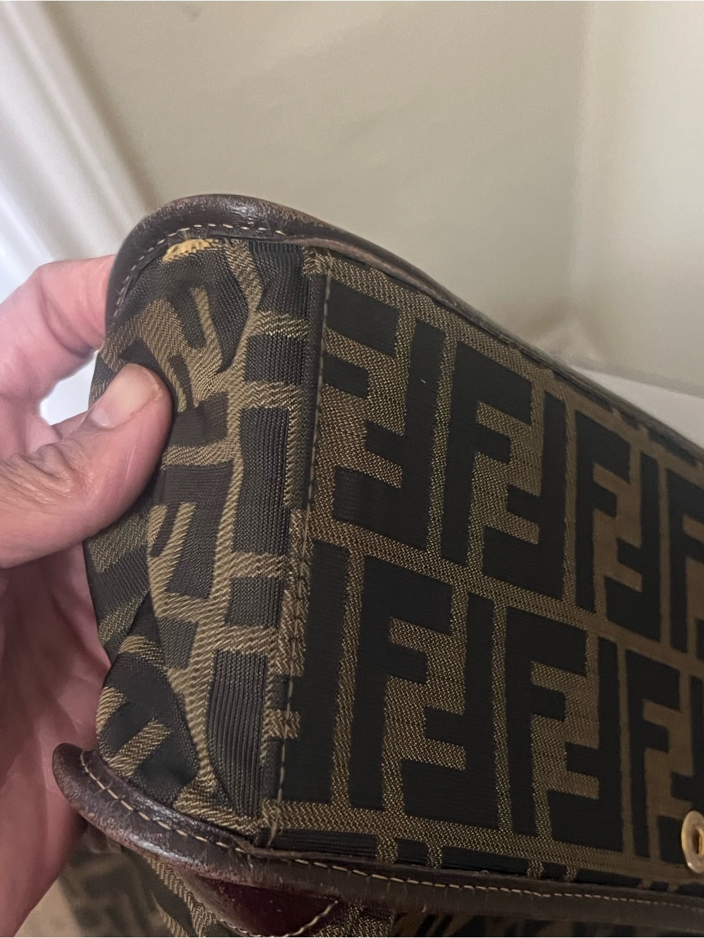 Fendi Brown Monogram Canvas Tote Bag - Picture 9 of 10
